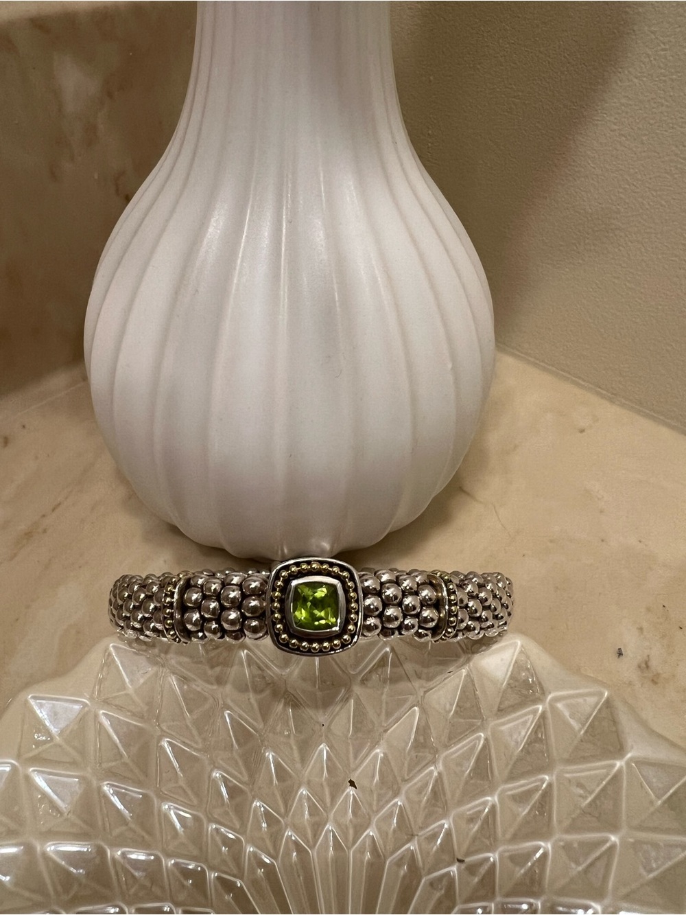 LAGOS 18K Yellow Gold & Sterling Silver Peridot Caviar Bracelet - Picture 5 of 16
